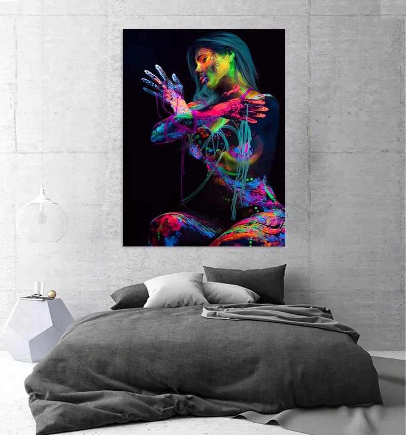 Tablou canvas Fluorescent Girl 120x80 cm