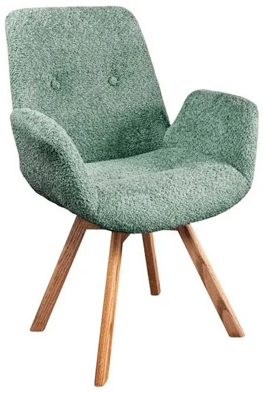 Set de 2 scaune pivotante Baltic stejar/ verde menta