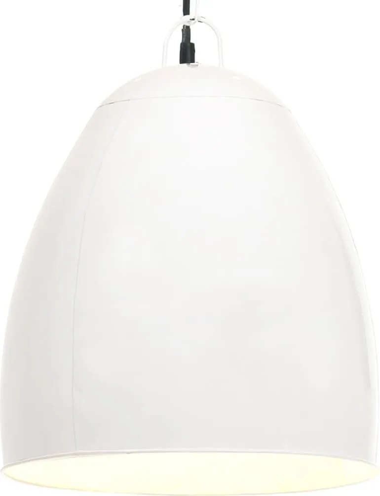 vidaXL Lampă suspendată industrială, 25 W, alb, 42 cm, E27, rotund