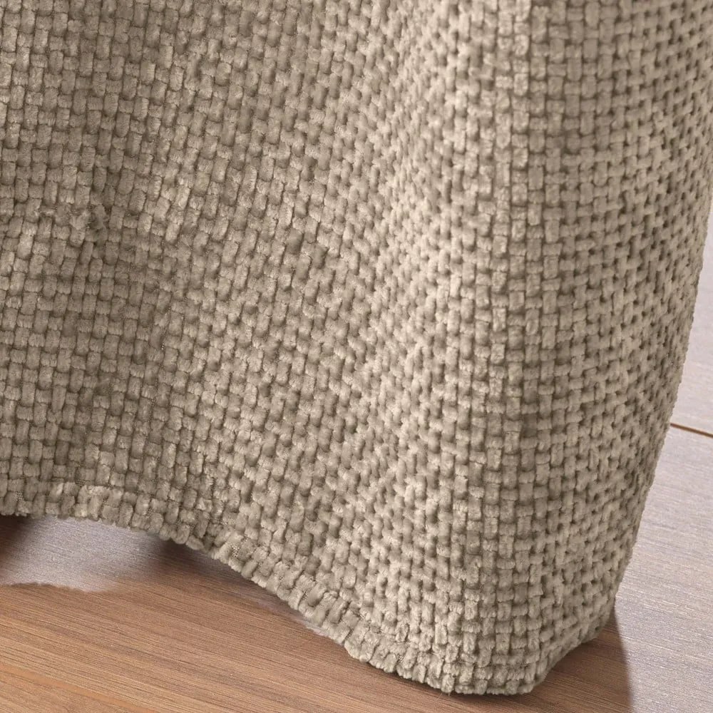 Draperie maro deschis din janilie 140x260 cm Leo – douceur d'intérieur