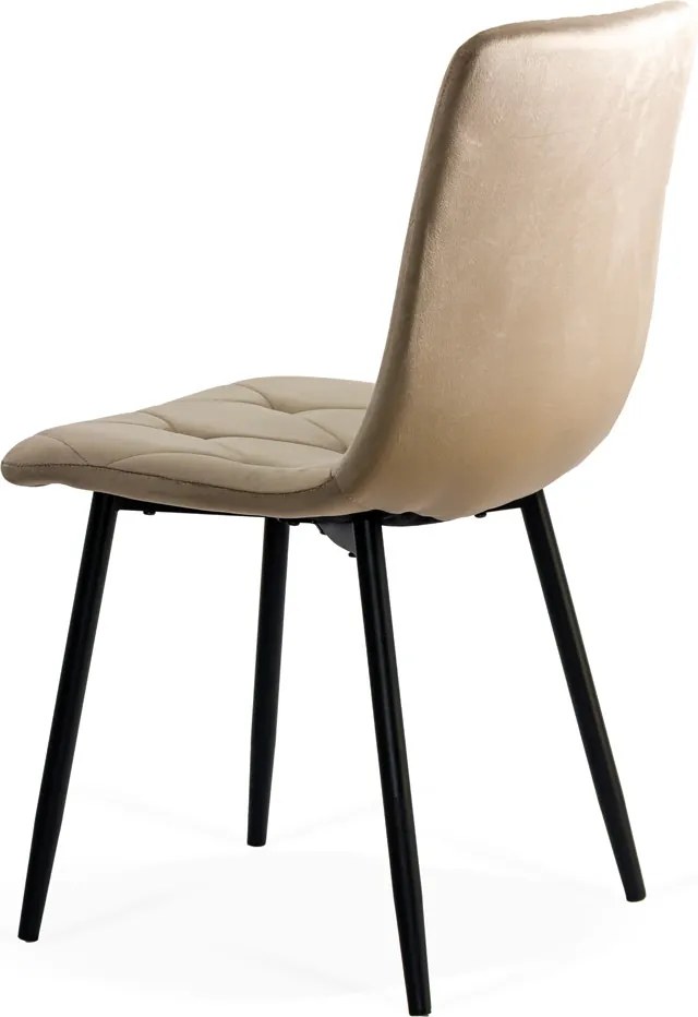 Scaun living din catifea cu picioare metalice BUC 210 bej