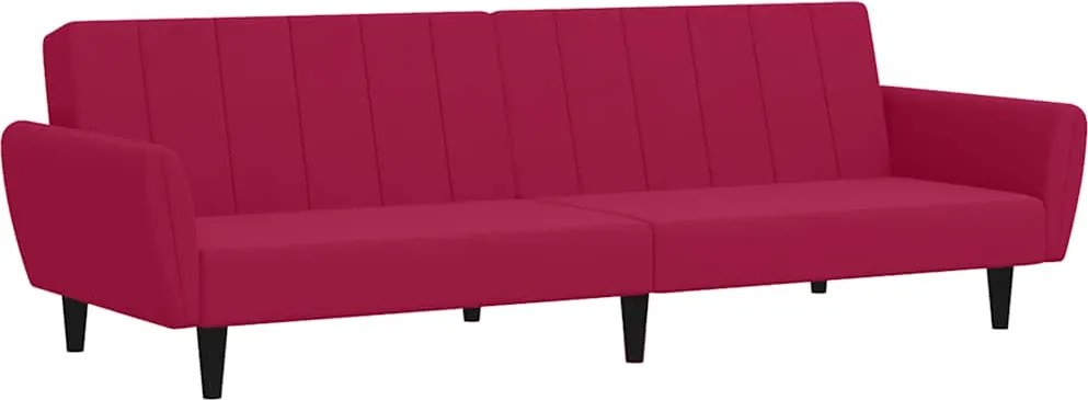 vidaXL Canapea extensibilă cu 2 locuri, roșu vin, catifea