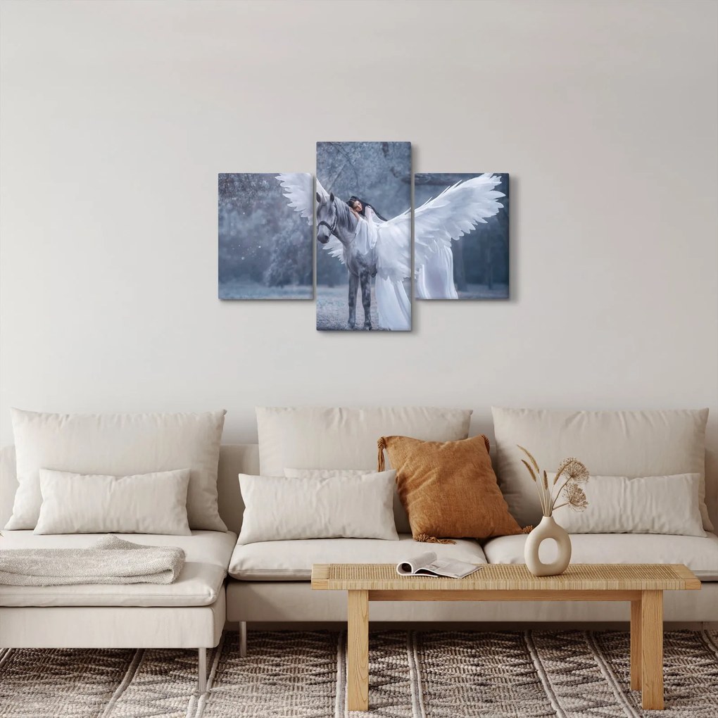 Tablou - Fata și unicorn (90x60 cm)