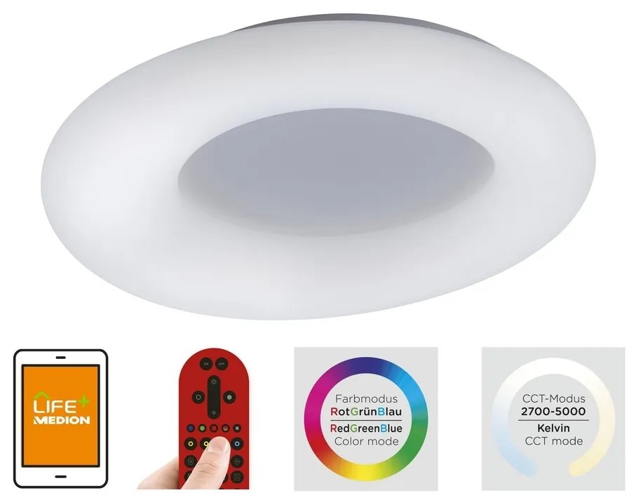 Leuchten Direkt 14746-16 - LED RGB Lampă dimmabilă LOLA LED/38W/230V + Telecomandă