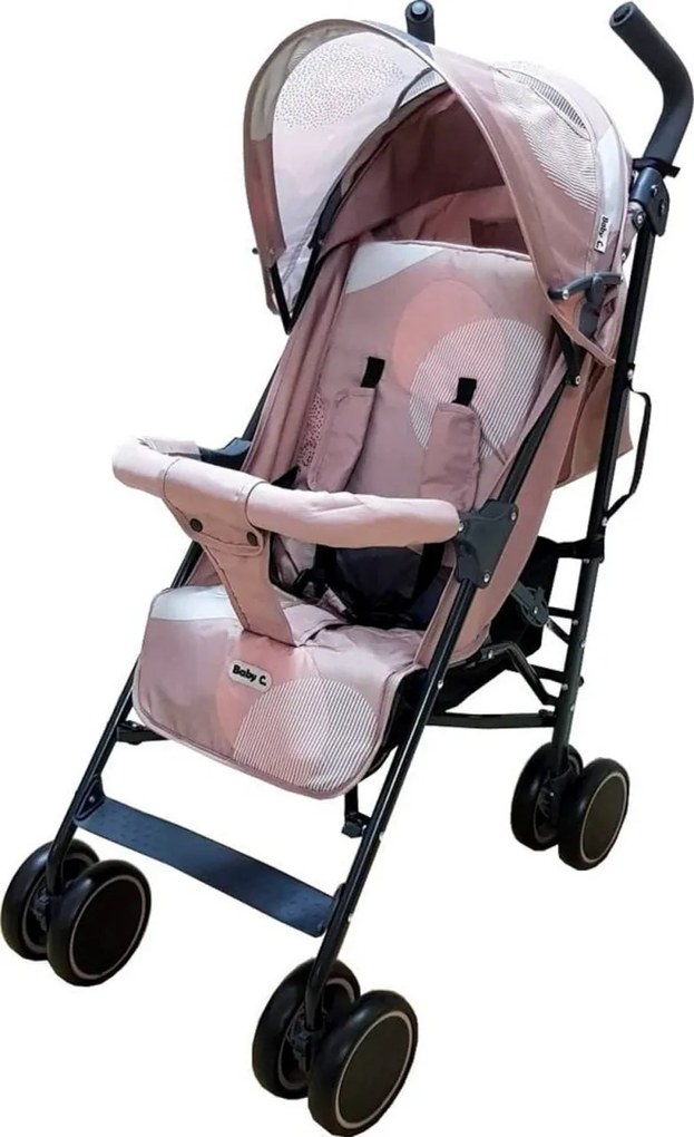 Carucior sport tip umbrela Baby Care™ PRO 803 , Spatar reglabil in 7 trepte, pozitie somn, Amortizoare, Frana picior,Pliabil , Crem