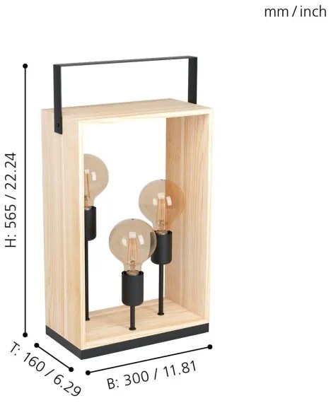 Eglo 43416 - Lampă de masă FAMBOROUGH 3xE27/40W/230V