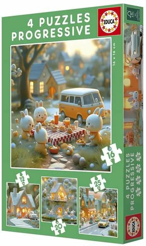 Puzzle Educa Iepure 12 Piese 16 Piese 20 Piese 25 Piese (4 Unități)