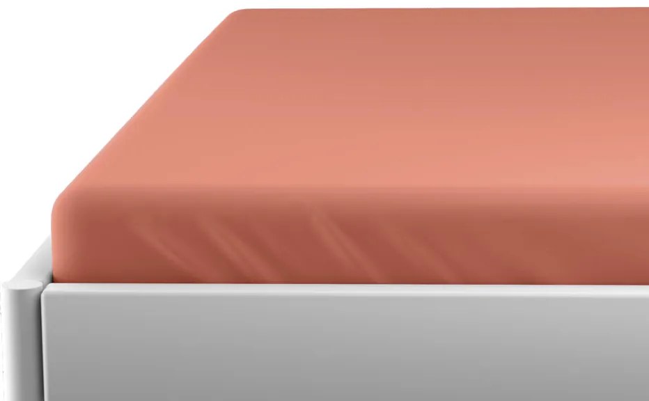 Cearceaf jersey pentru patut copii maro caramiziu, 60 x 120 cm