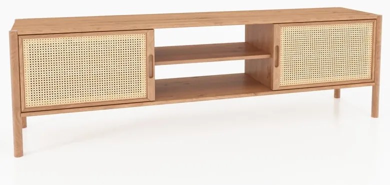 Masă TV din lemn de stejar 204x64 cm Pola - The Beds