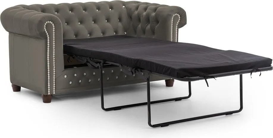 Canapea gri extensibilă cu tapițerie din catifea 148 cm York Blik – Ropez