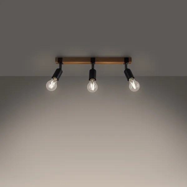 Spot Sollux SL.1297 ZUCA 3xE27/15W/230V negru