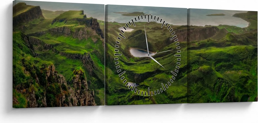 Tablou - Quiraing, Scoția (cu ceas) (90x30 cm)