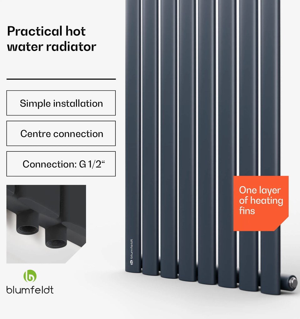 Blumfeldt Tallheo, 47 x 160, radiator, radiator tubular, 728 W, apă caldă, 1/2