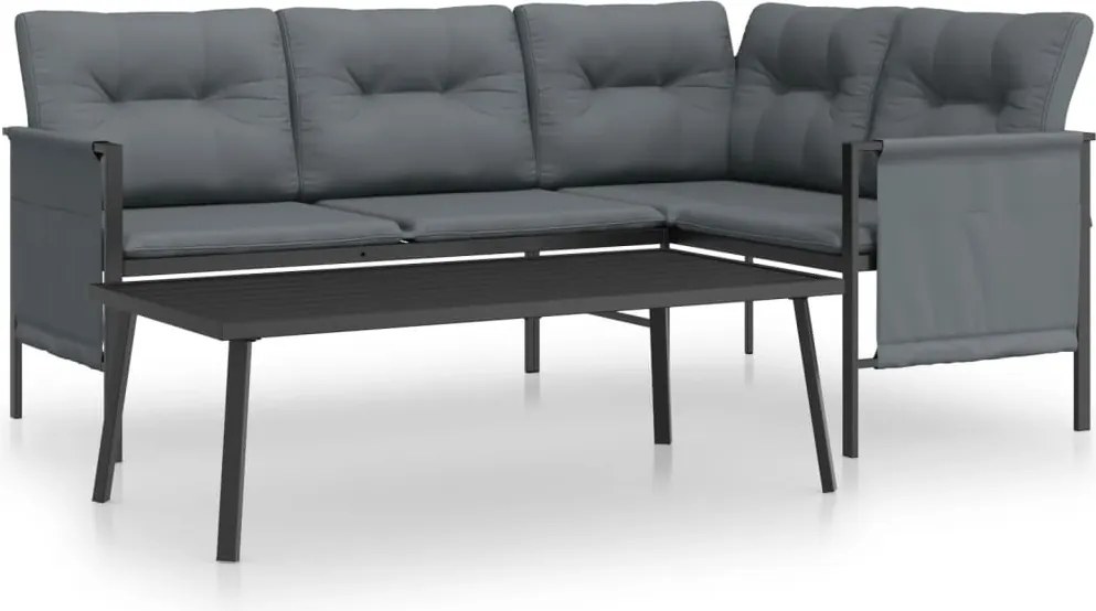 vidaXL Set mobilier de grădină, antracit, 2 piese, oțel