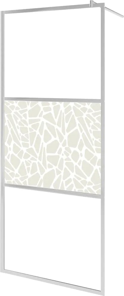 vidaXL Paravan de duș walk-in, 90 x 195 cm, sticlă ESG, model piatră