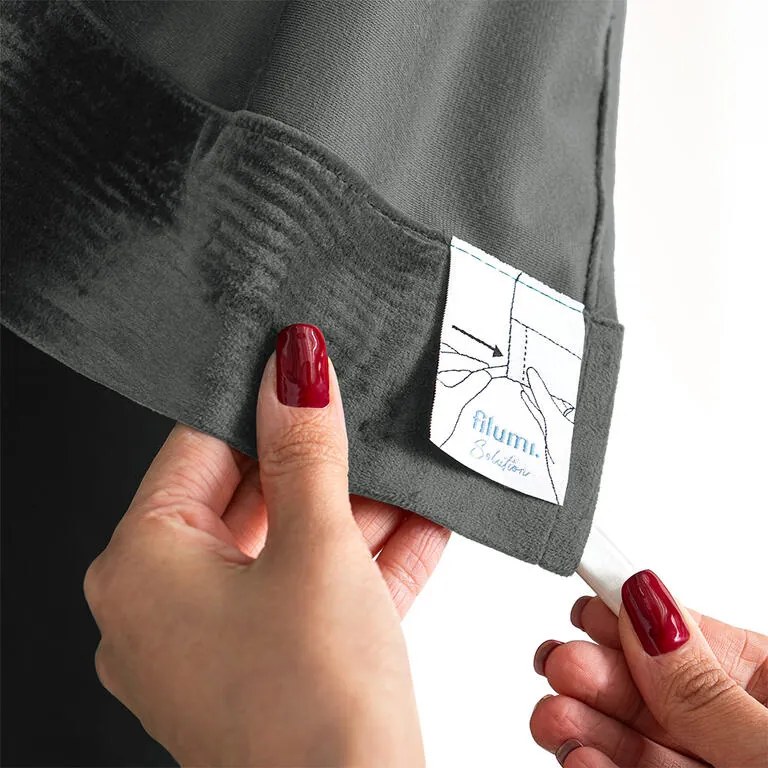 Draperie catifelată FILUMI gri închis 140 x 250 cm 1 buc