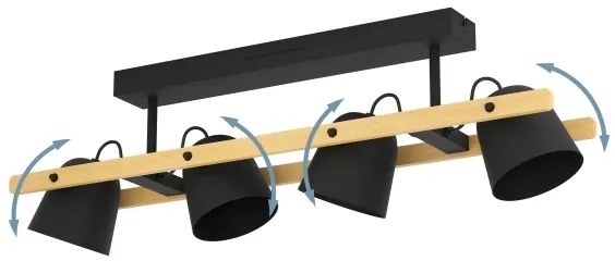 Lustră LED RGBW dimabilă aplicată Eglo 900882 HORNWOOD-Z 4xLED/3,7W/230V