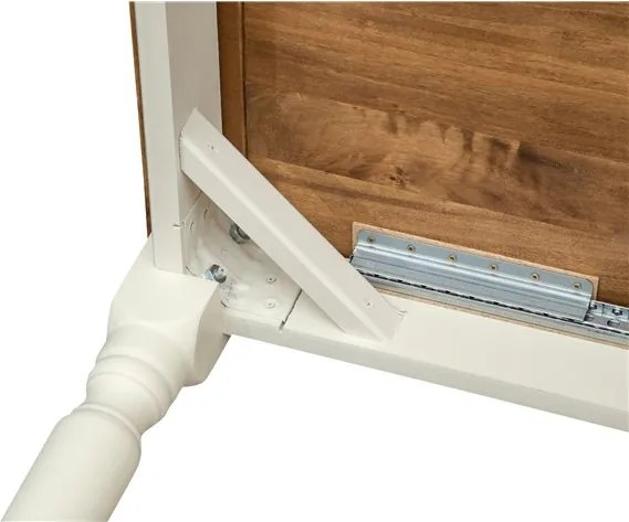 Masa pliabila, L120(240) 120 80 cm, culoare natur alb antic, Lemn masiv