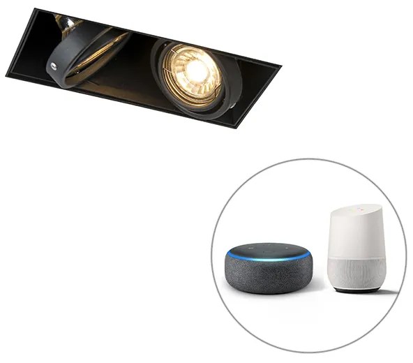 Spotlight inteligent îngropat negru incl. 2 Wifi GU10 Trimless - Oneon 2
