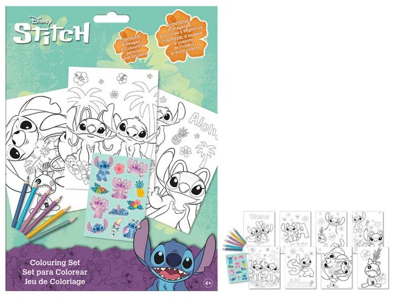 Disney Lilo și Stitch set de colorat cu autocolante
