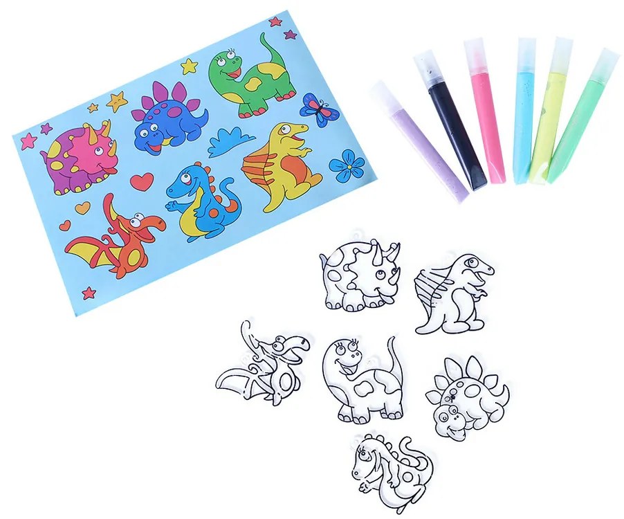 Set confecționat decorațiuni de ferestre Rappa Dinozauri, 27 cm x 28 cm