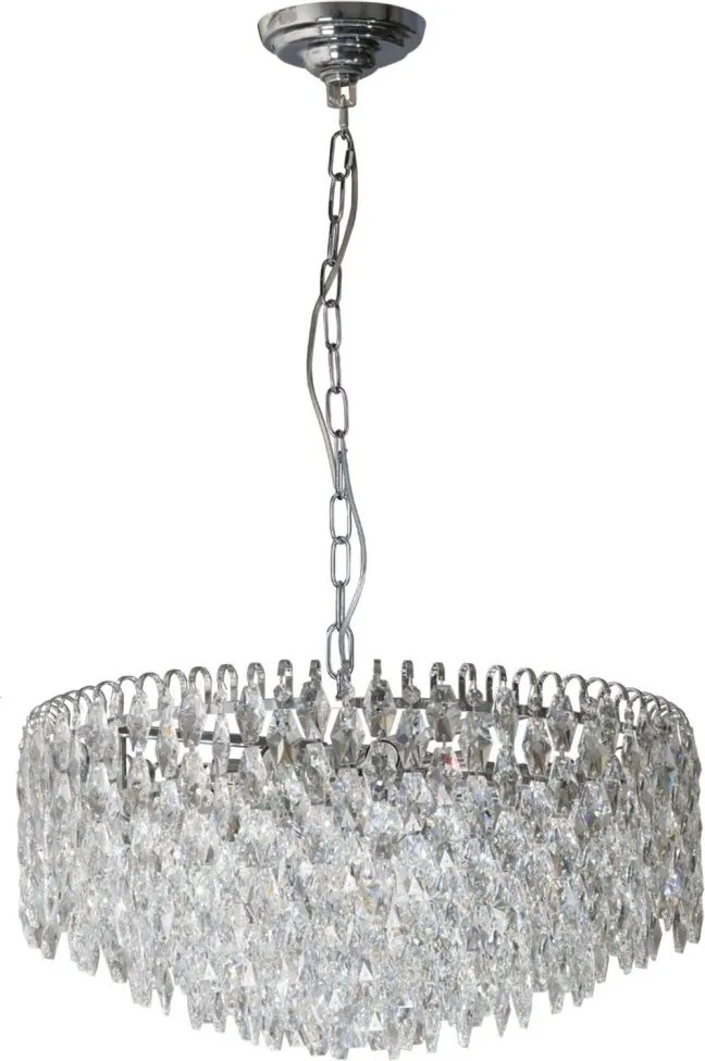 Lustra metal cromat si cristale sticla BURANO 60