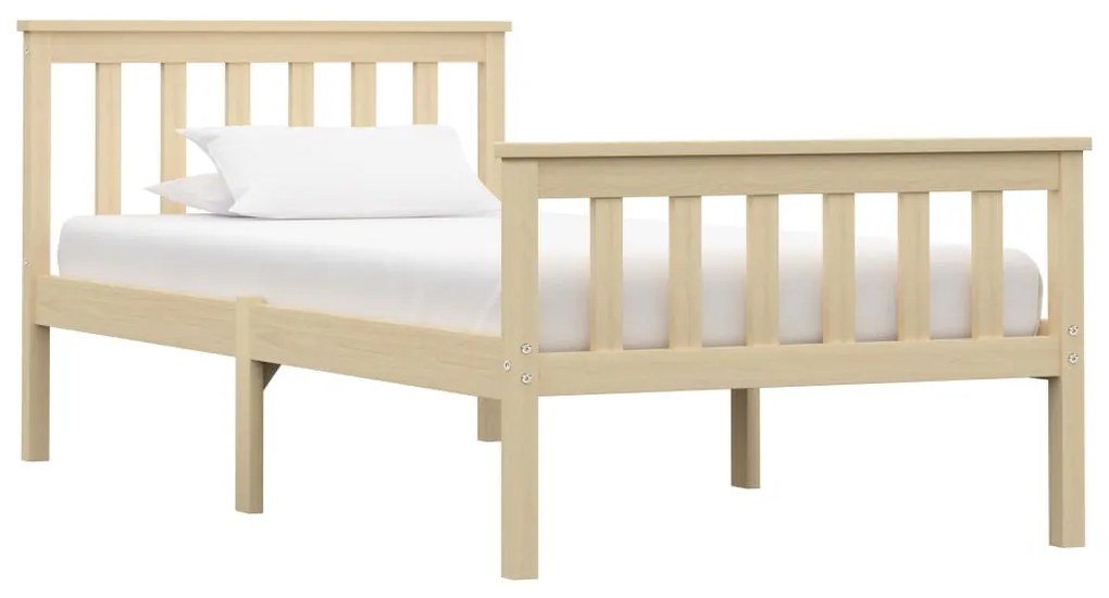 283221 vidaXL Cadru de pat, lemn deschis, 100 x 200 cm, lemn masiv de pin
