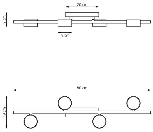 Plafonieră BET 4xGX53/12W/230V negru