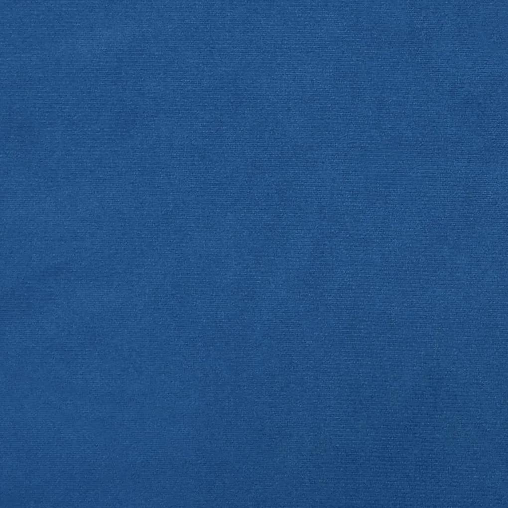 Scaun balansoar cu taburet, albastru, catifea Albastru, Cu suport de picioare, 1