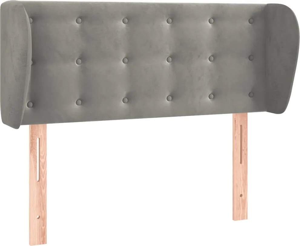 vidaXL Tăblie de pat cu aripioare gri deschis 103x23x78/88 cm catifea