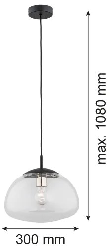 Lustră pe cablu Argon 4332 TRINI 1xE27/15W/230V d. 30 cm negru