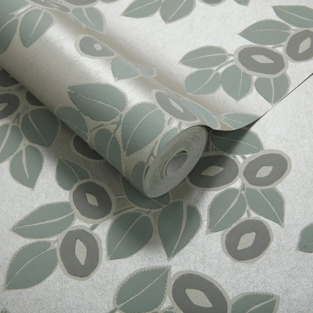 Tapet Rosetta, Neo Mint Green Luxury Leaf, 1838 Wallcoverings, 5.3mp / rola