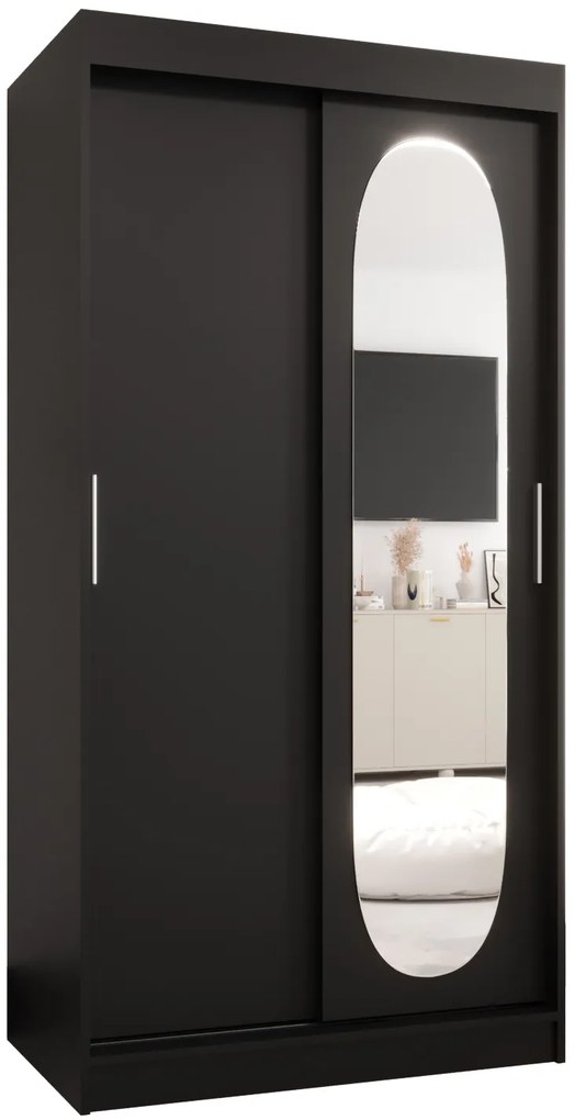 Dulap de haine 100 cm Ronny (Negru). 1126045