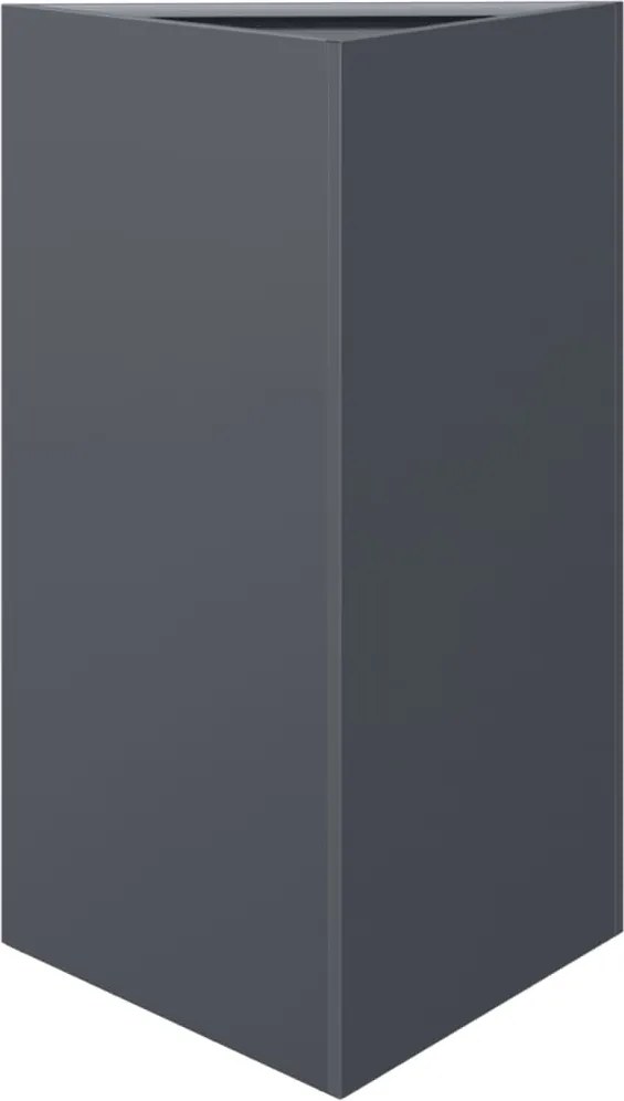 vidaXL Jardinieră grădină, antracit, 50x43x75 cm, oțel, triunghiulară