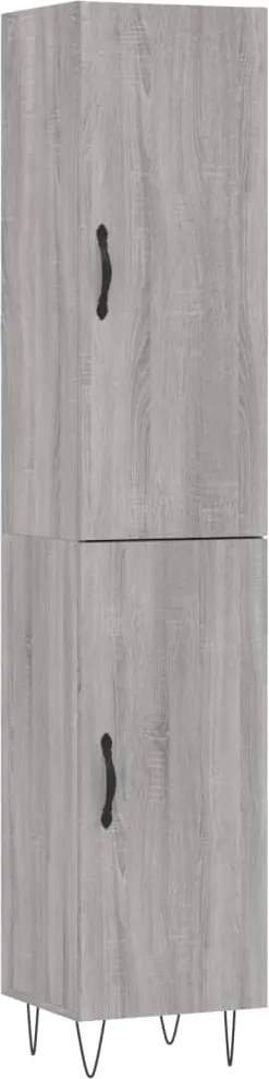 vidaXL Dulap înalt, gri sonoma, 34,5x34x180 cm, lemn prelucrat