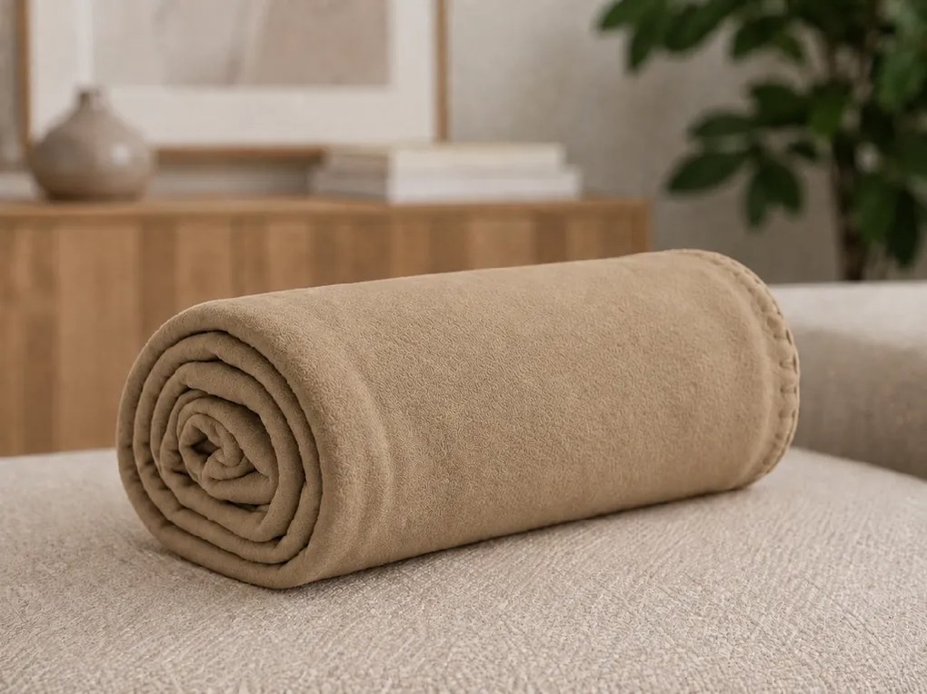 Patura fleece FLEORA, maro Dimensiune: 200 x 220 cm