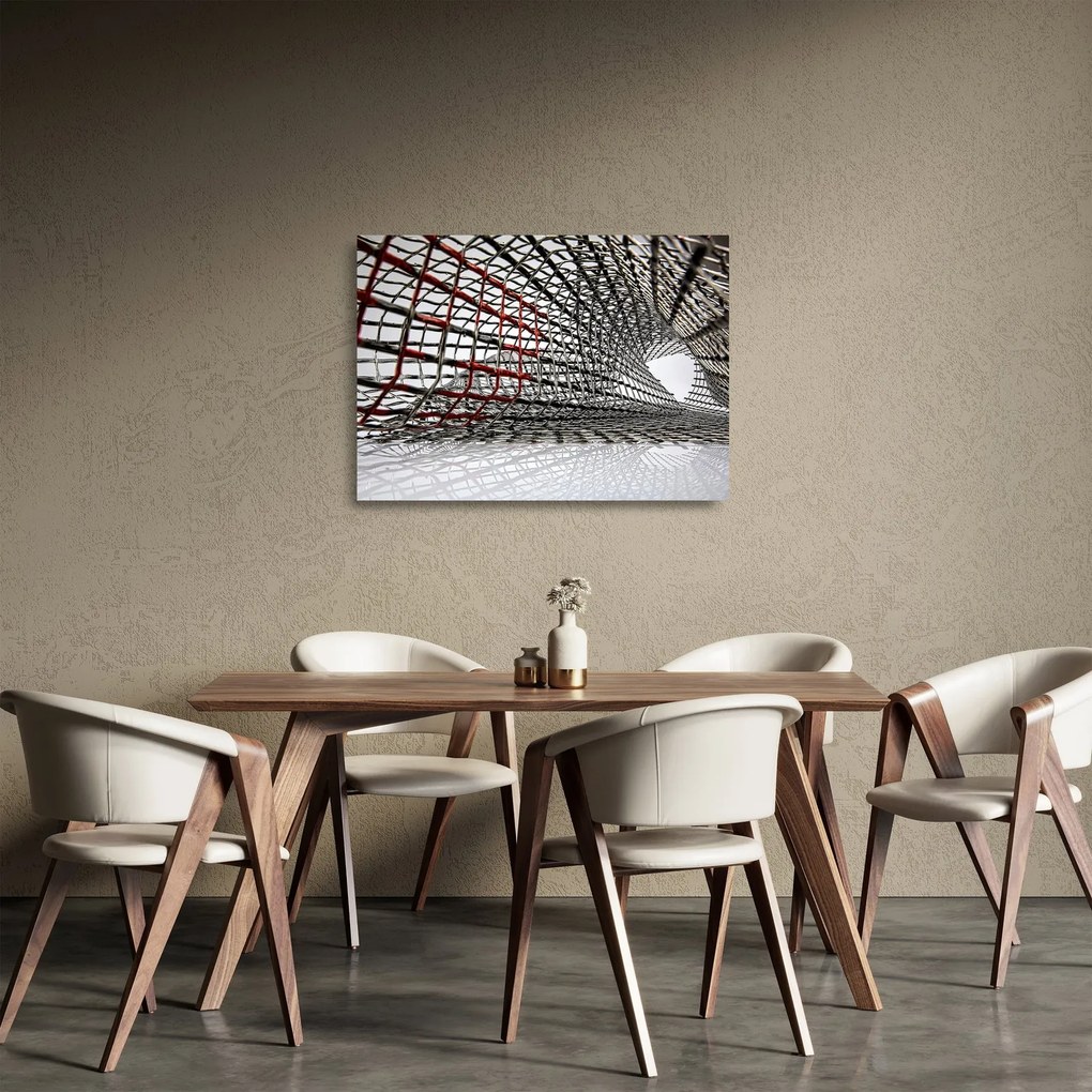 Tablou pe sticlă cu construcție din fier (70x50 cm)