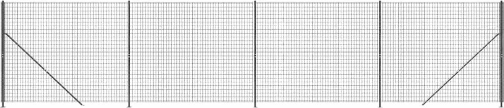 vidaXL Gard plasă de sârmă cu bordură, antracit, 1,6x10 m