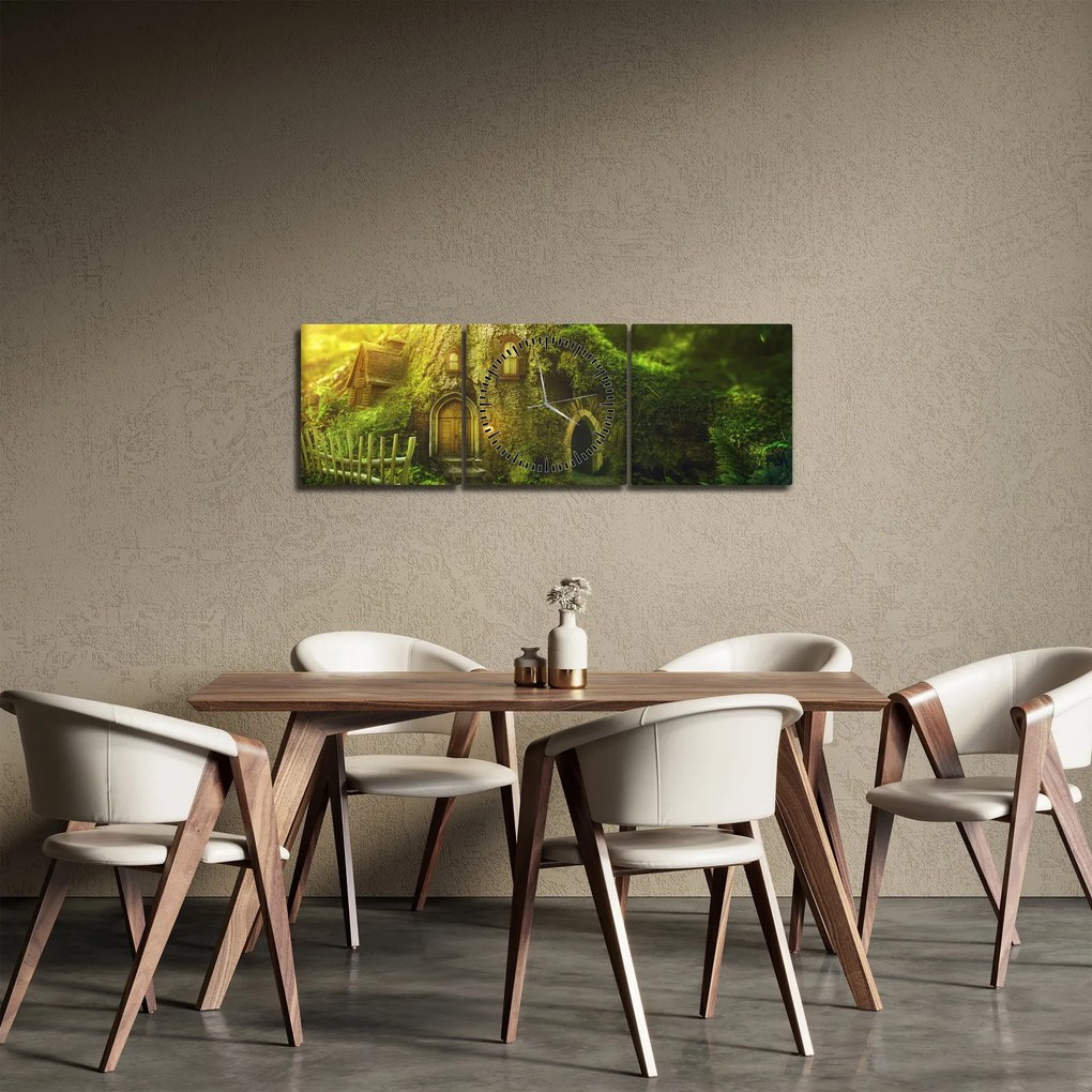 Tablou - Pădure de poveste (cu ceas) (90x30 cm)