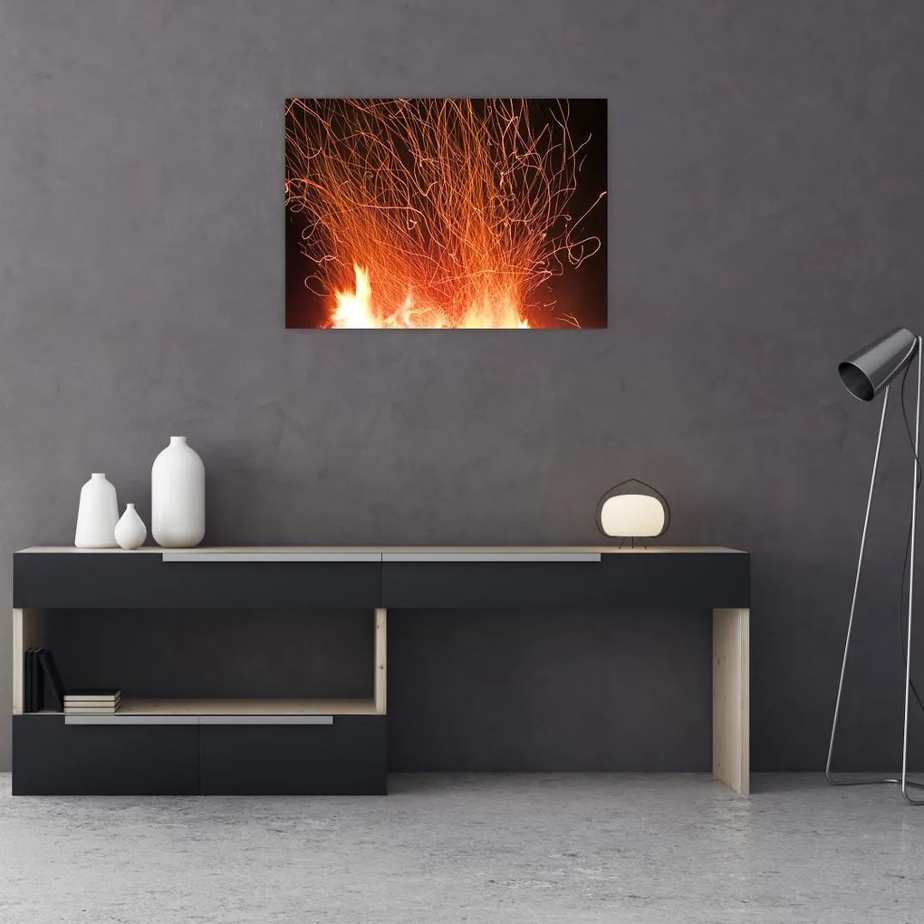 Tablou pe sticlă cu focul (70x50 cm)