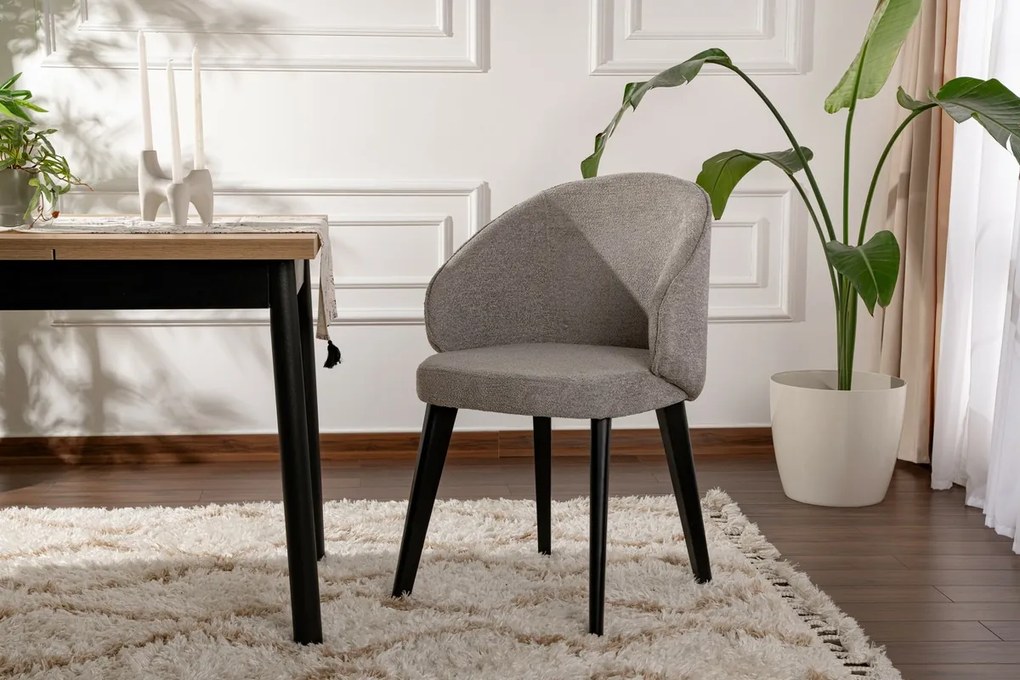 Set de scaune de sufragerie Bentley Grey andBlack, 2 buc.