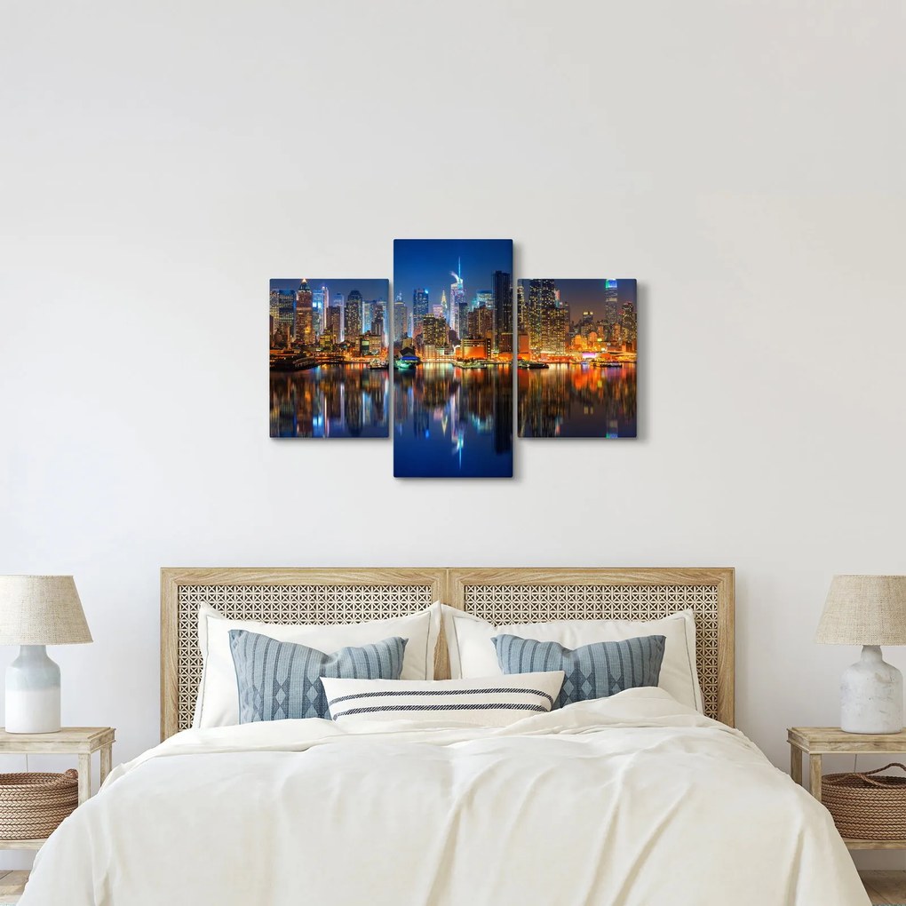 Tablou cu Manhattan noaptea (90x60 cm)