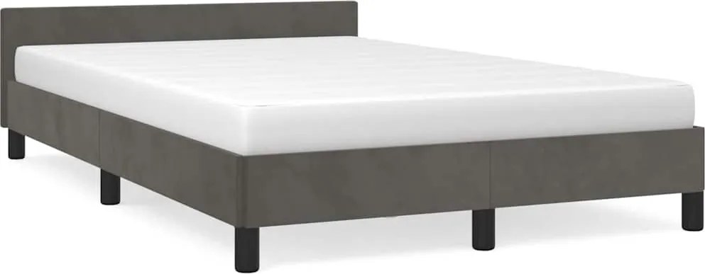 vidaXL Cadru de pat fără saltea, gri închis, 120x200 cm, catifea