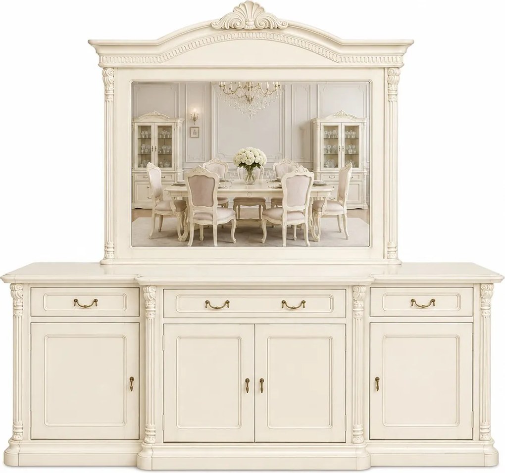 Bufet lemn masiv Briston 4 Uși, 229,5 × 56,5 × 83,5 cm - Fara