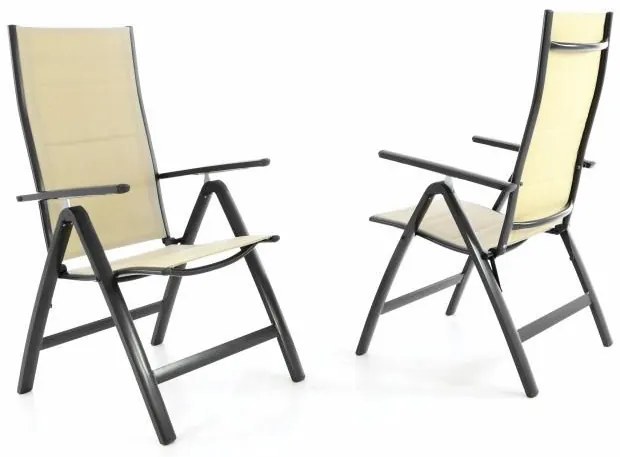 Set de două scaune pliante de grădină DELUXE - crem