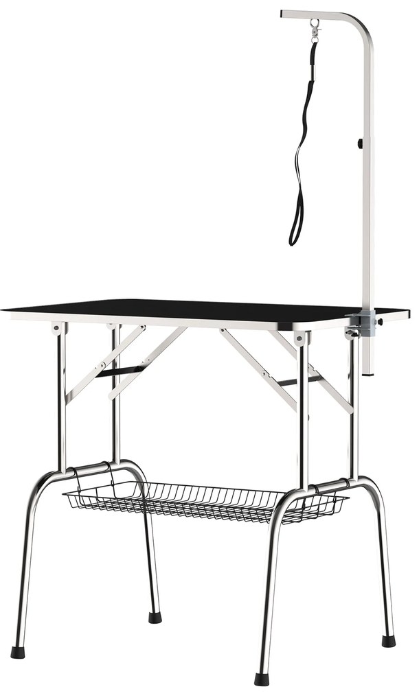 PawHut Masă pentru Toaletat și Tuns Câini sau Pisici cu coș 91.5x61.5x77cm