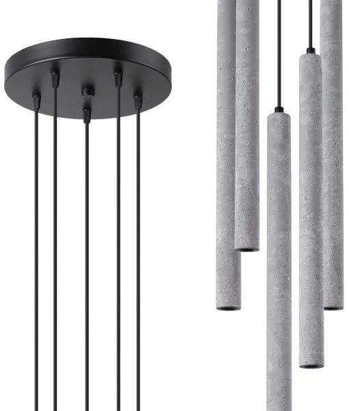 Lustră pe cablu Sollux SL.1275 PASTELO 5xG9/8W/230V beton