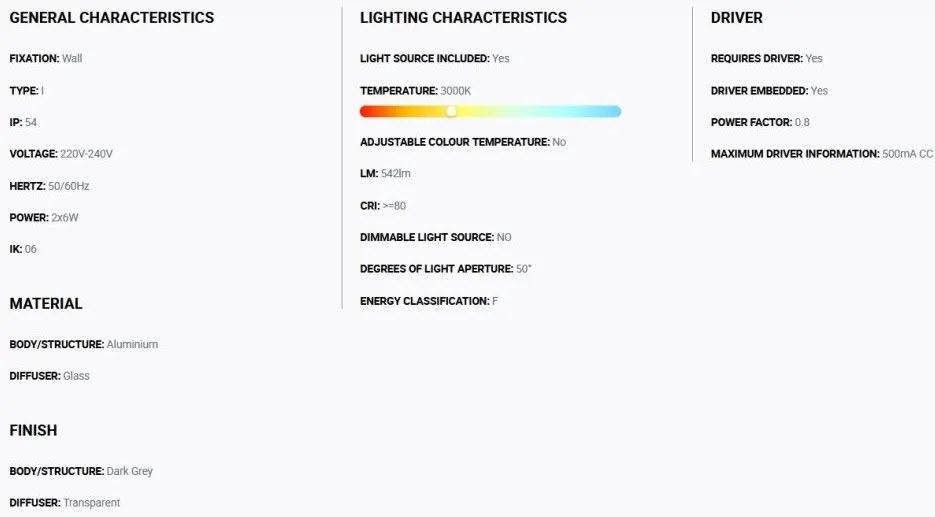 Aplica LED exterior iluminat arhitectural IP54 TOND 2L 3000K