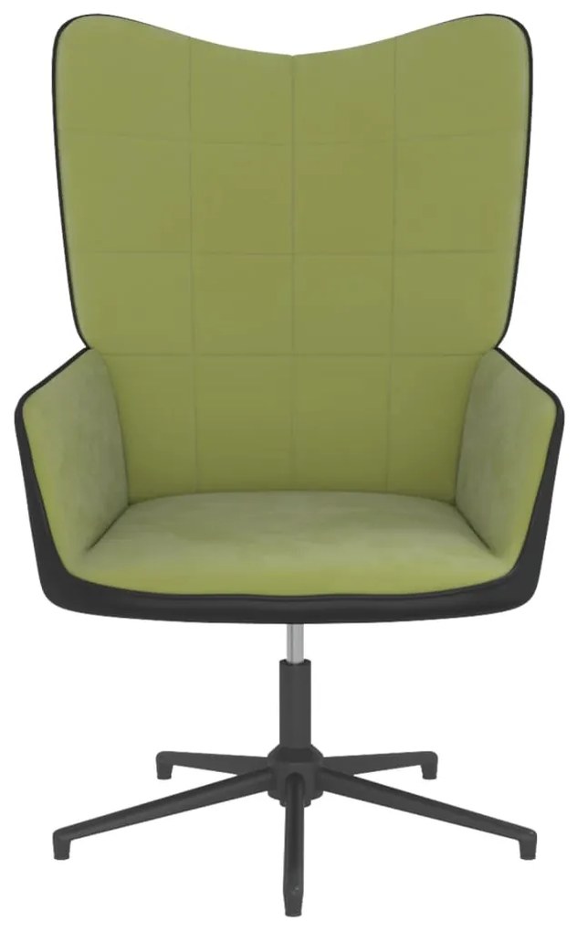327834 vidaXL Scaun de relaxare, verde deschis, catifea și PVC