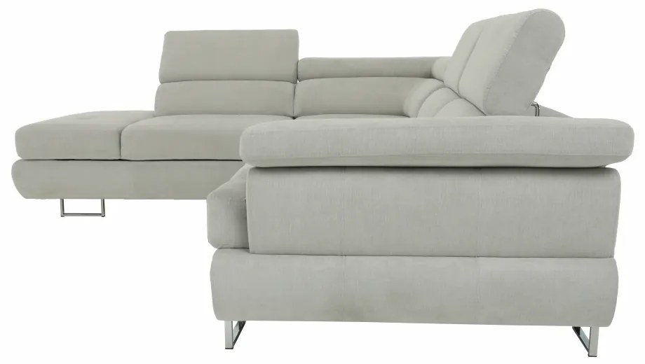 Colţar, material textil gri deschis, model stânga, BUTON P